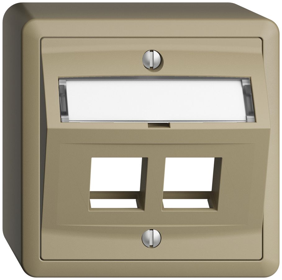 Kit de montage AP EDIZIOdue, avec capot de sortie oblique, pour 2×Keystone, sand