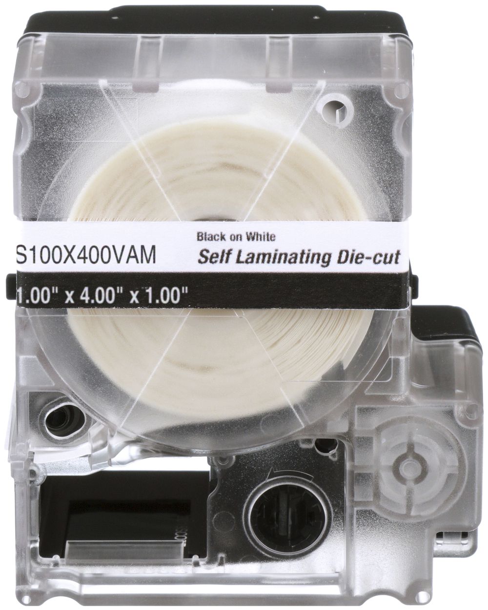 Cassette d'étiquettes Panduit MP, auto-laminant, 25.4×101.6mm clair/blanc