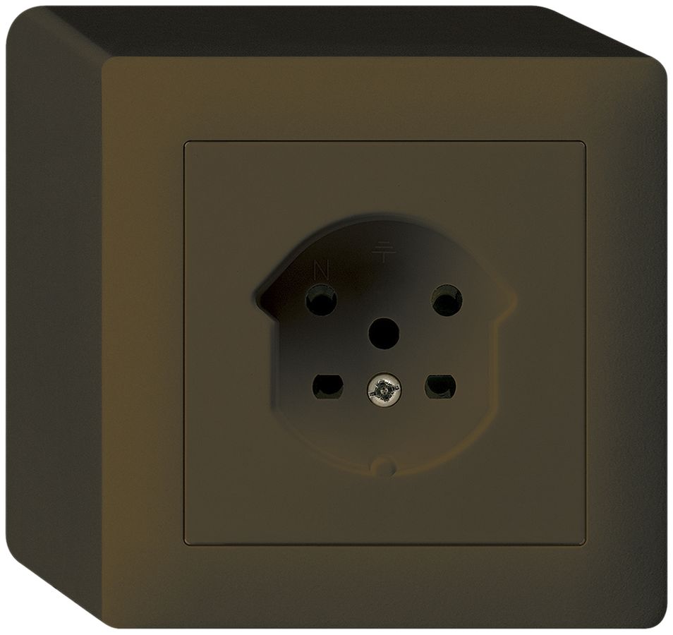 AP-Steckdose HA kallysto Typ 15 mit Steckklemmen braun