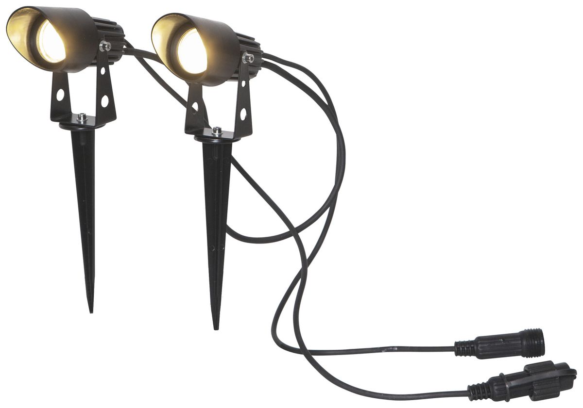 LED-Spiessleuchte System 24 Extra, Set à 2Stk, schwarz, 4.8W/Set, warmweiss