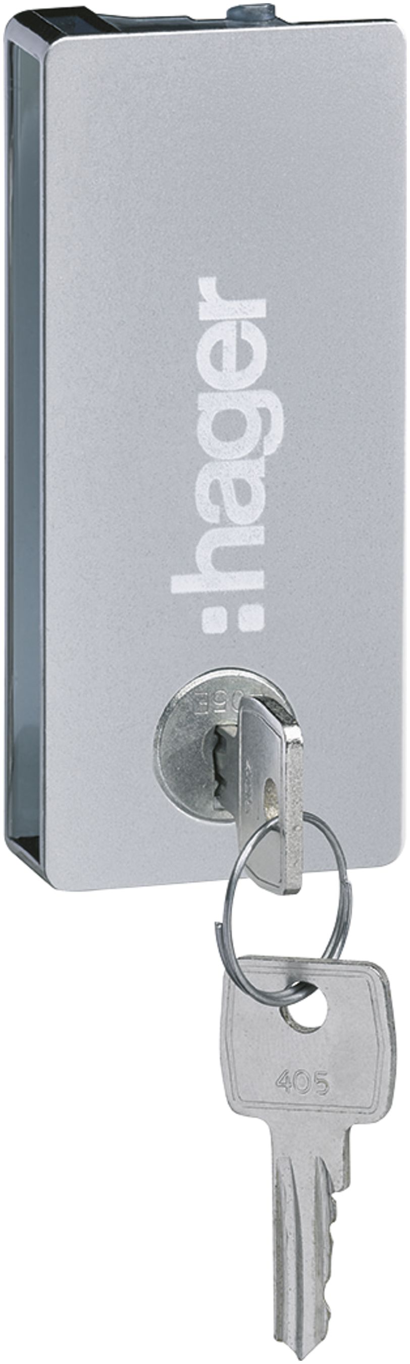 Serrure Hager vega pour porte transparente 2 clés