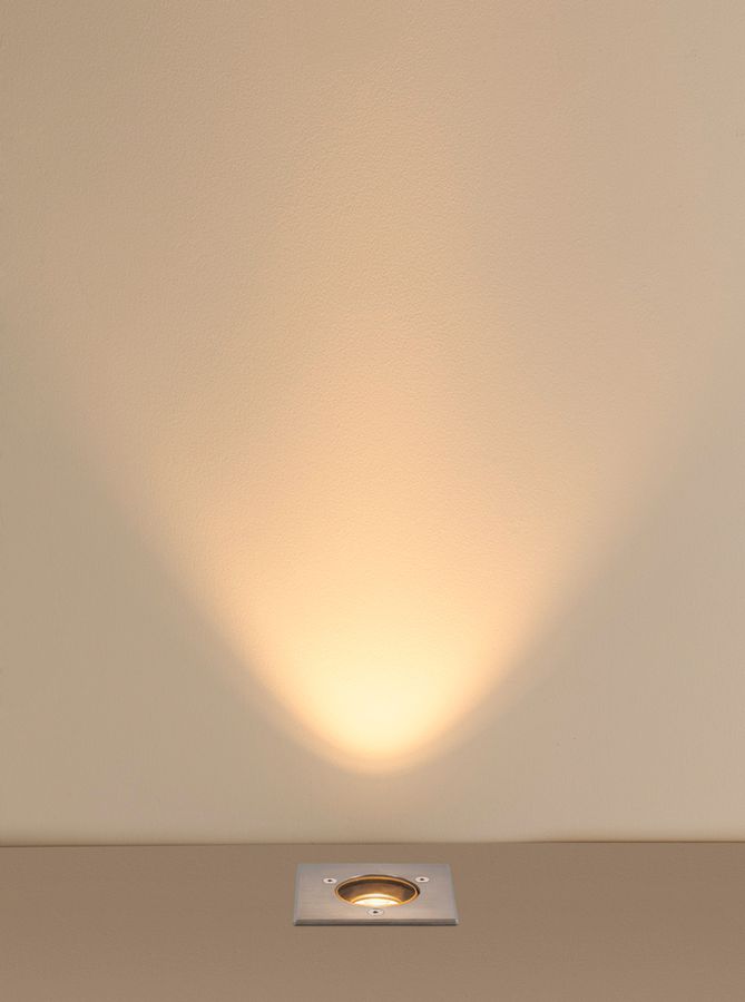 EB-LED-Bodenleuchte SLV DASAR S IP67 4W 350lm 830 24° 95×95mm Edelstahl