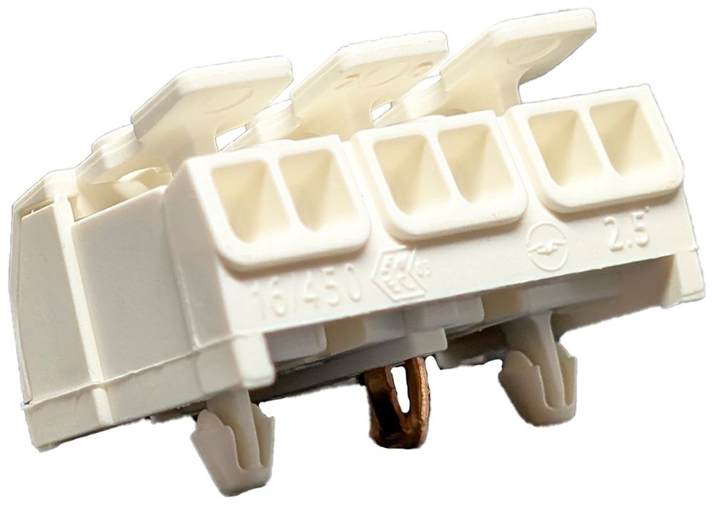 Borne de connexion 3P 0.5…2.5mm² leviers de commande mise à terre enfichable bc