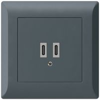 Prise de charge USB ENC Hager kallysto.line C-C 20W 5V 92×92mm anthracite
