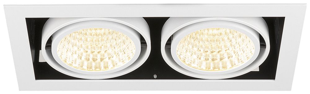 Downlight LED SLV KADUX 2×27W 3150lm 930 30° DALI 370×195mm blanc