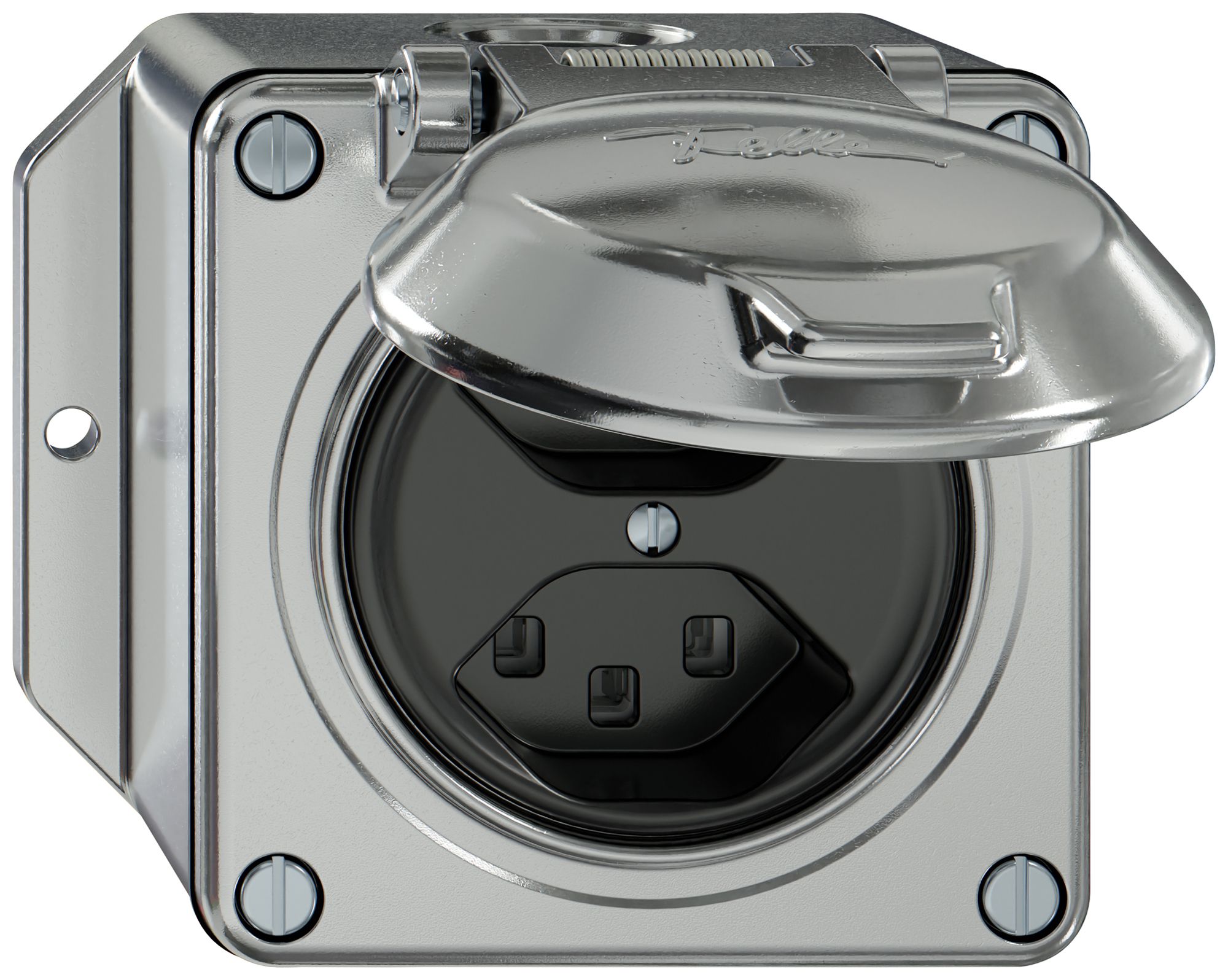 Presa AP ELEMENT 2×tipo 23 16A 250V IP20 con coperchio alluminio