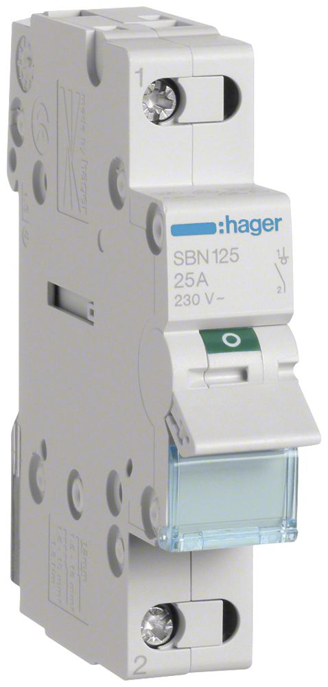 REG-Ausschalter Hager 25A 230V 1 Schliesser 0 Öffner 0 Wechsler 1TE