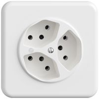 UP-Steckdose STANDARDdue SNAPFIX® 3×T13 mit LED ws