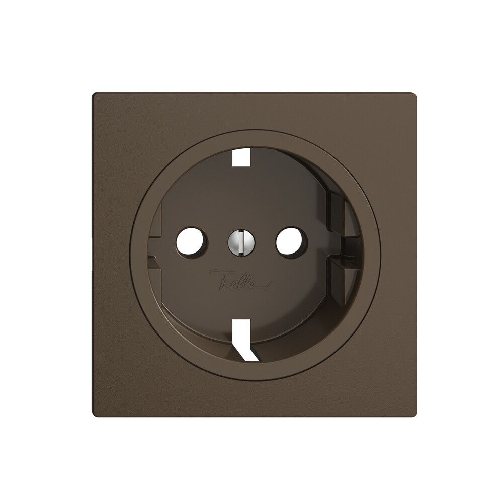Plaque frontale EDIZIOdue F pour prise SCHUKO, 60×60 mm coffee