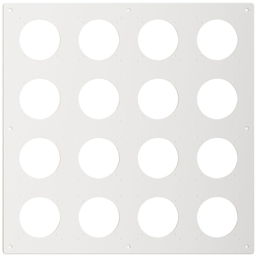 Plaque de montage Feller NEVO SNAPFIX® 4×4 Ø69mm 425×425mm blanc