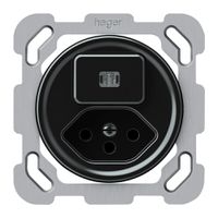 UP-Kombination origin 1×Taste beleuchtet 1CO+T13 1P 0<1 10A 230V 77×77mm schwarz