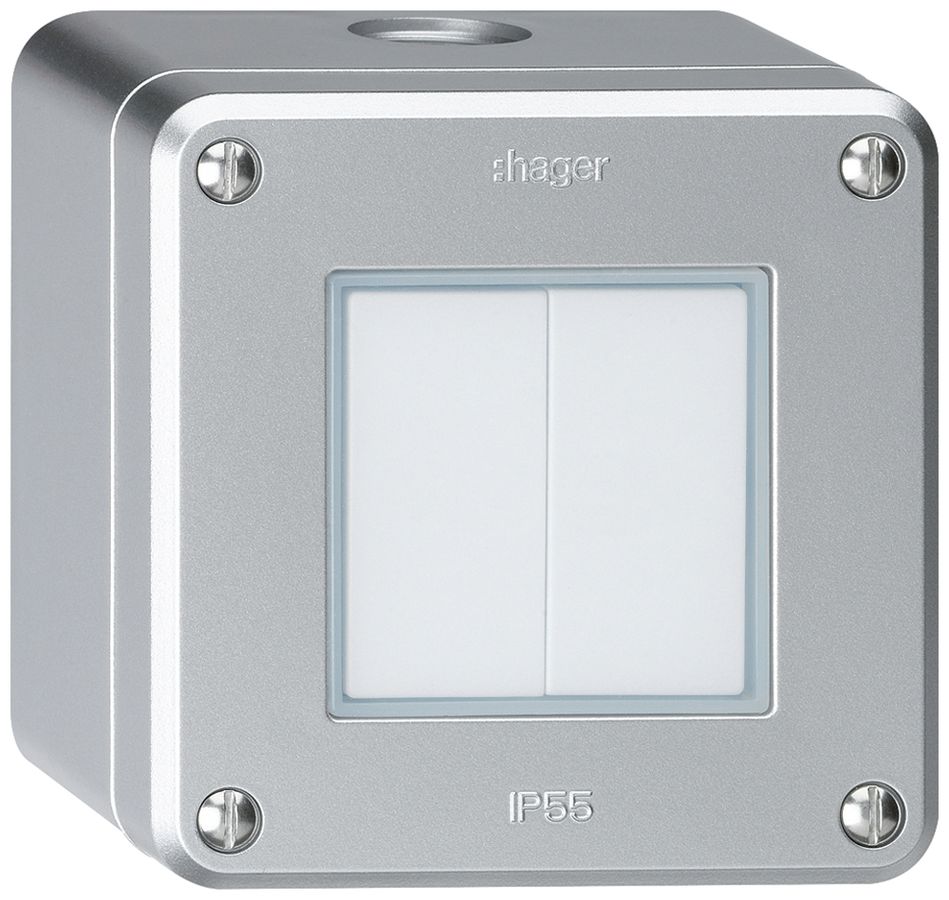 AP-Druckschalter robusto IP55 Schema 3/Drucktaster aluminium