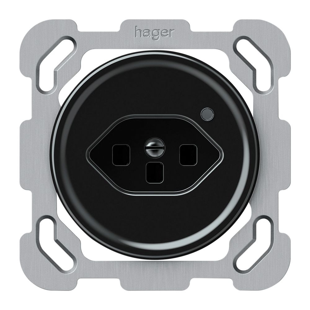 UP-Steckdose origin 1×Typ 23 bel.grün 16A 230V 77×77mm schwarz