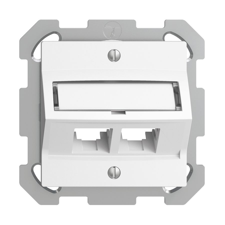 Kit de montage ENC S-One EDIZIOdue FM pour 2×RJ45 oblique, blanc