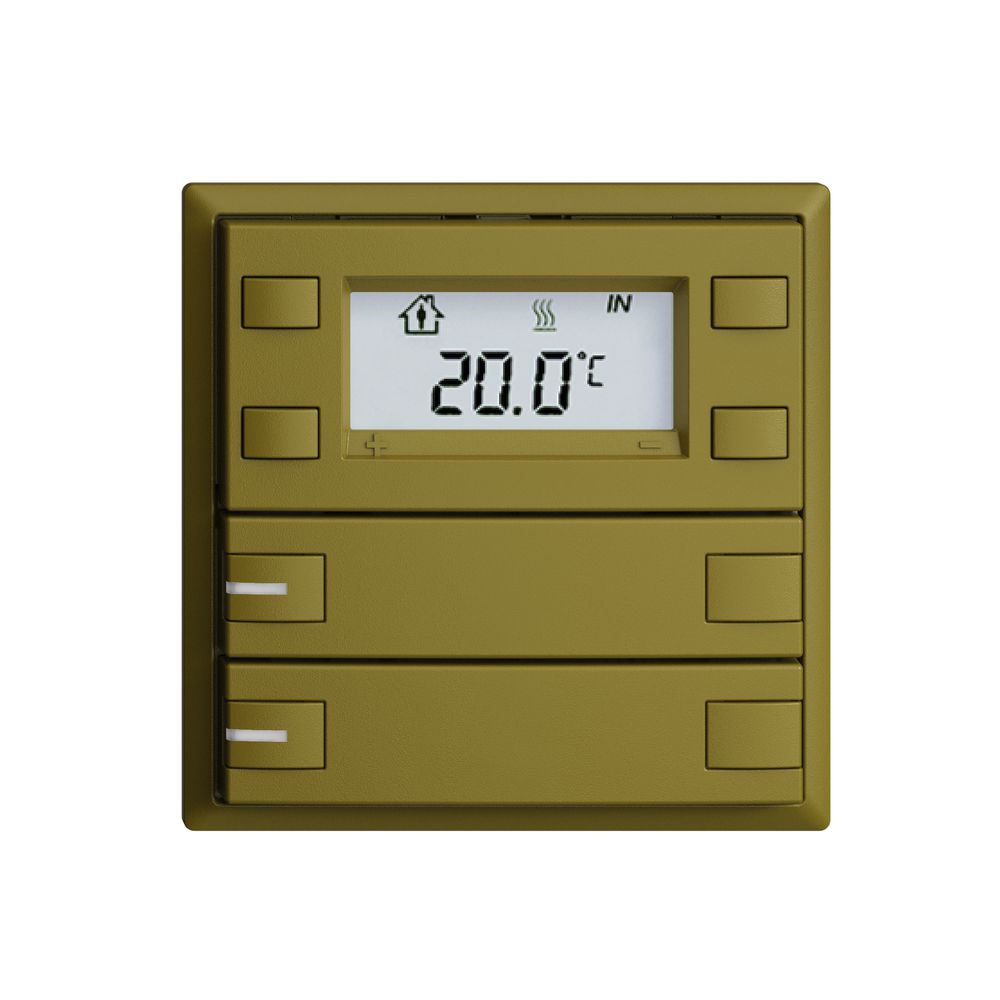 Poussoir RTH ENC KNX 2× EDIZIOdue F olive, avec LED RGB