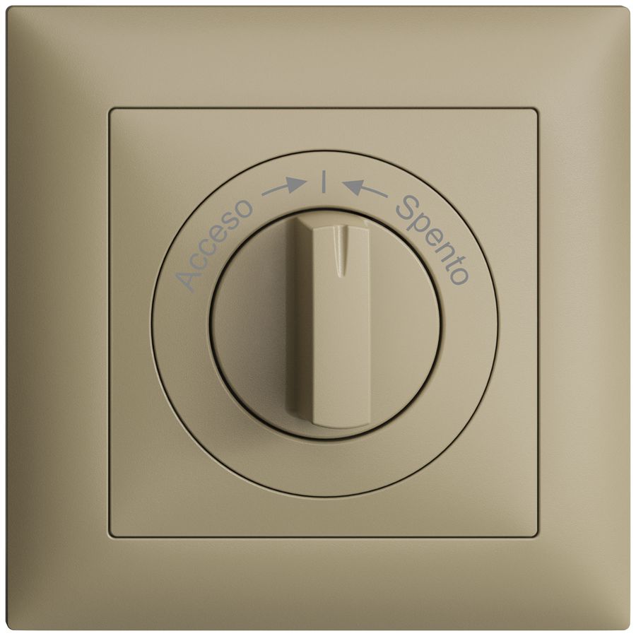 Frontset EDIZIOdue Acceso->I<-Spento sand 88×88mm für Schwenktaster