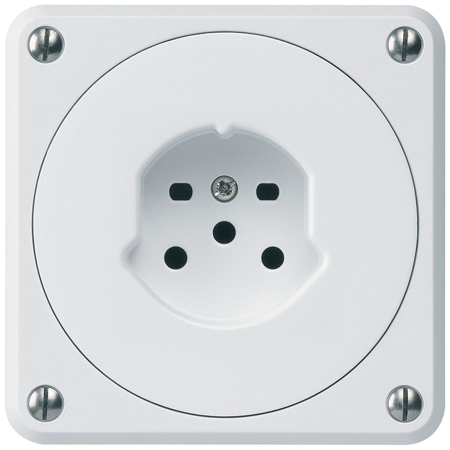 UP-Steckdose robusto Typ 15 weiss ohne Klappdeckel
