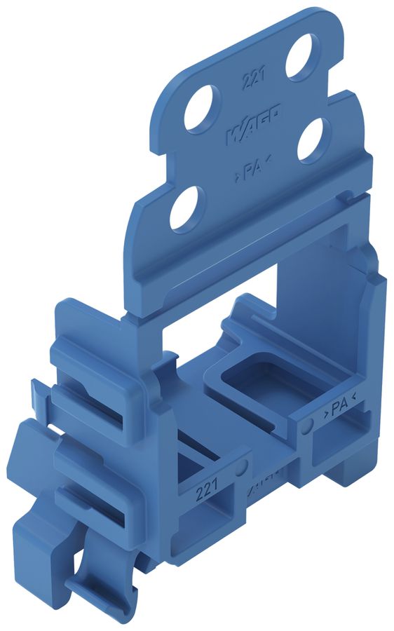 Adaptateur de fixation WAGO a.décharge de traction p.10×4mm² DIN35 bl