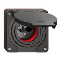 Steckdose NEVO N.CO 1×T13, IP55 gemäss SN 441011, m.roter Dichtung, schwarz