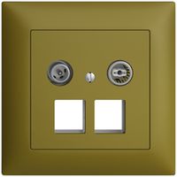 Presa multimedia 11dB INC Edue FMI, presa terminale/passaggio 2×RJ45 Keystone ov