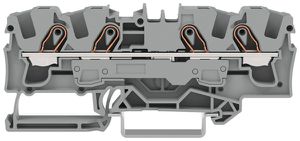 Borne de passage joignable WAGO TOPJOB S 6mm² 41A 800V Push-in 4×1 DIN35 bl