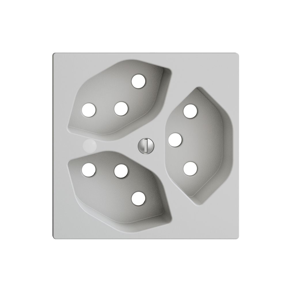 Frontset EDIZIOdue hellgrau 60×60mm 3×T13 mit Linse