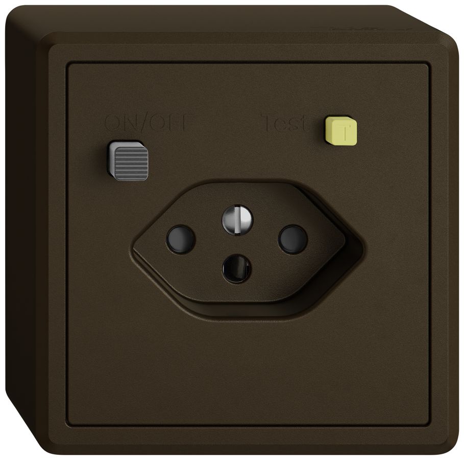 AP-Steckdose FI EDIZIO.liv 1×T13 mit Shutter br