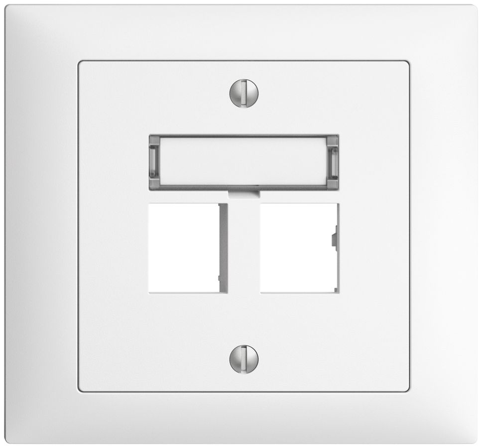 Kit de montage INC EDIZIOdue sortie droite, pour 2×RJ45 freenet, blanc