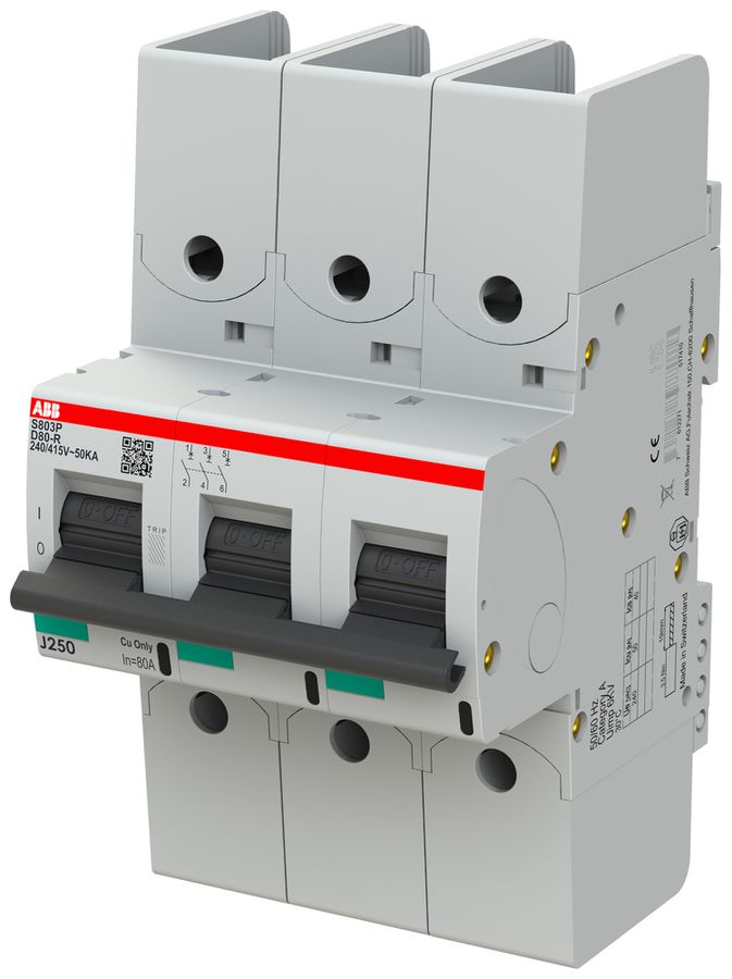 Leitungsschutzschalter ABB S803P-D80-R 3P 400V D-80A 50kA 4.5TE