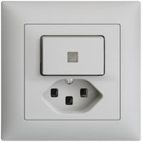 Comb. lum. INC 3/1L+T23 EDIZIOdue grigio chiaro, con lente, LED giallo