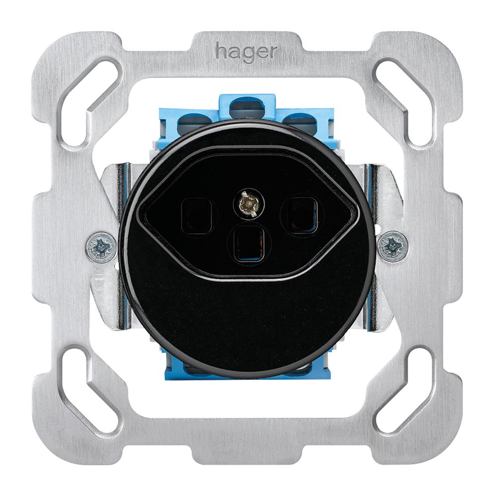 Insert pour prise ENC basico type 23 BM plaque de fixation bornes à vis noir