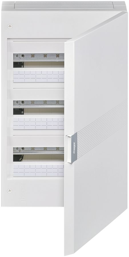 Coffret de distribution AP Hager vega 3 rangées 18UM porte IP40 400×625×146mm