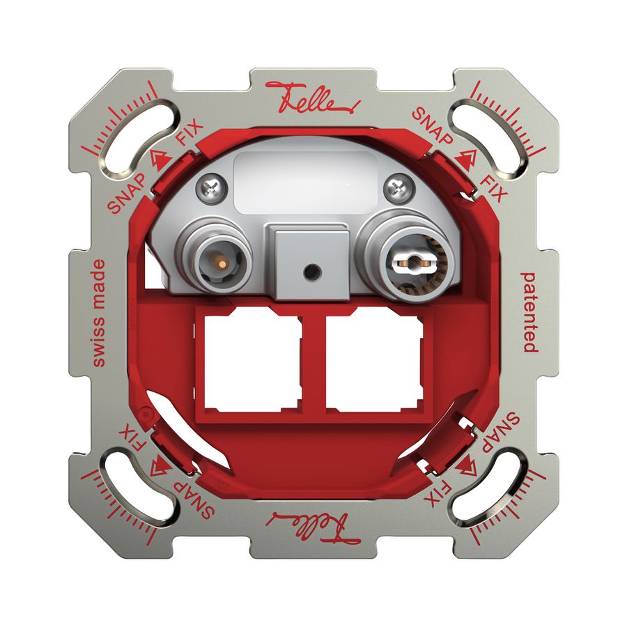 UP-Multimediadose TV-R Feller SNAPFIX® EASYNET f.2×RJ45 S-One 4dB