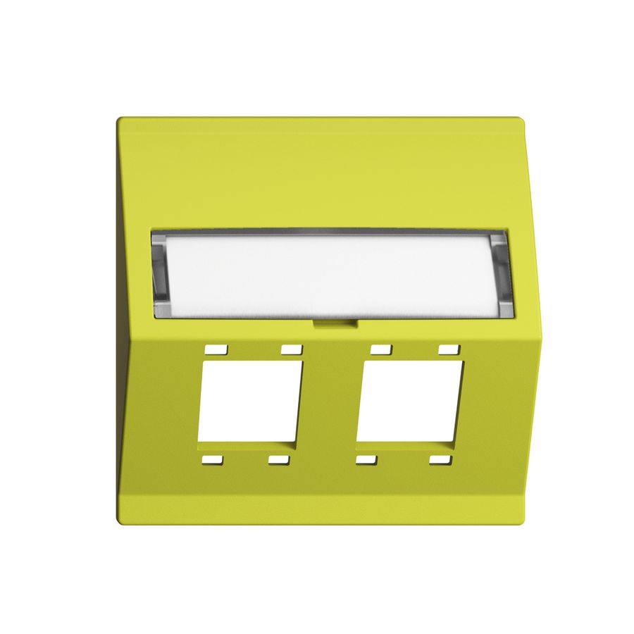 EB-Montageset EDIZIOdue F Schrägauslass 2×R&M Kat.5e/6/LC spezial, lemon