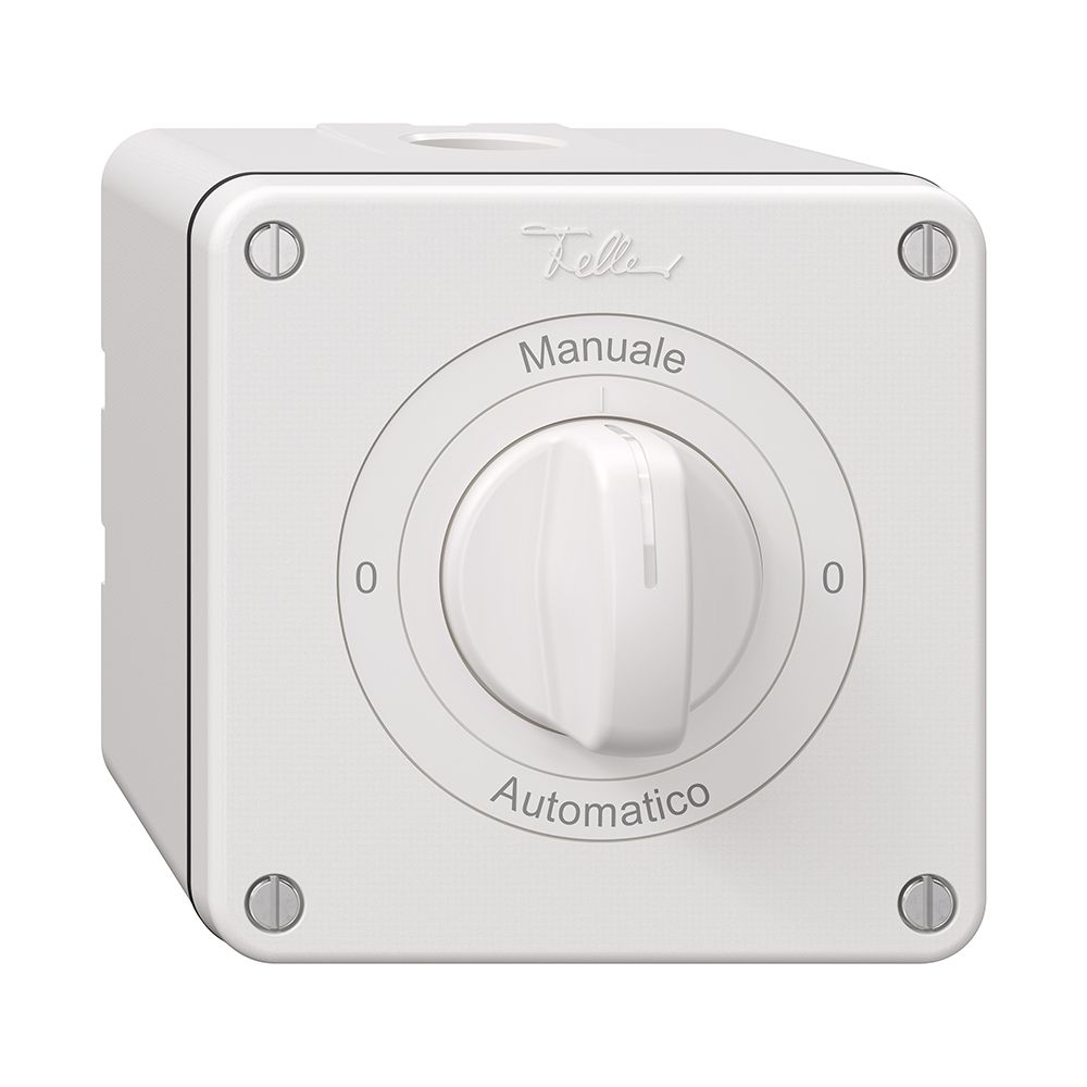 NAP-Drehschalter NEVO, 2/1 L, mit Drehgriff, KS, 0-Manuale-0-Automatico, weiss