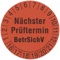 Prüfetiketten 1239R Ø30mm 250 Stück rot