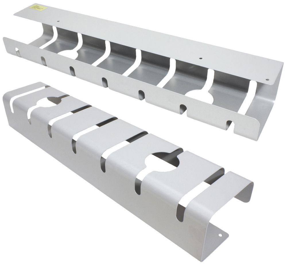 Canal-guide de câble sous-table ROLINE 530×110×80mm tôle d'acier gris 2 pièces