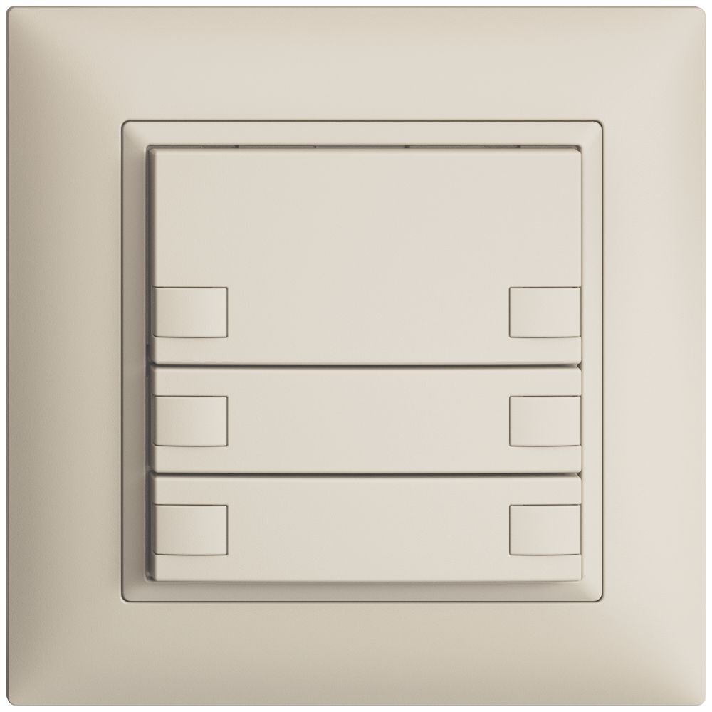 Poussoir ENC KNX 6× EDIZIOdue crema RGB sans LED
