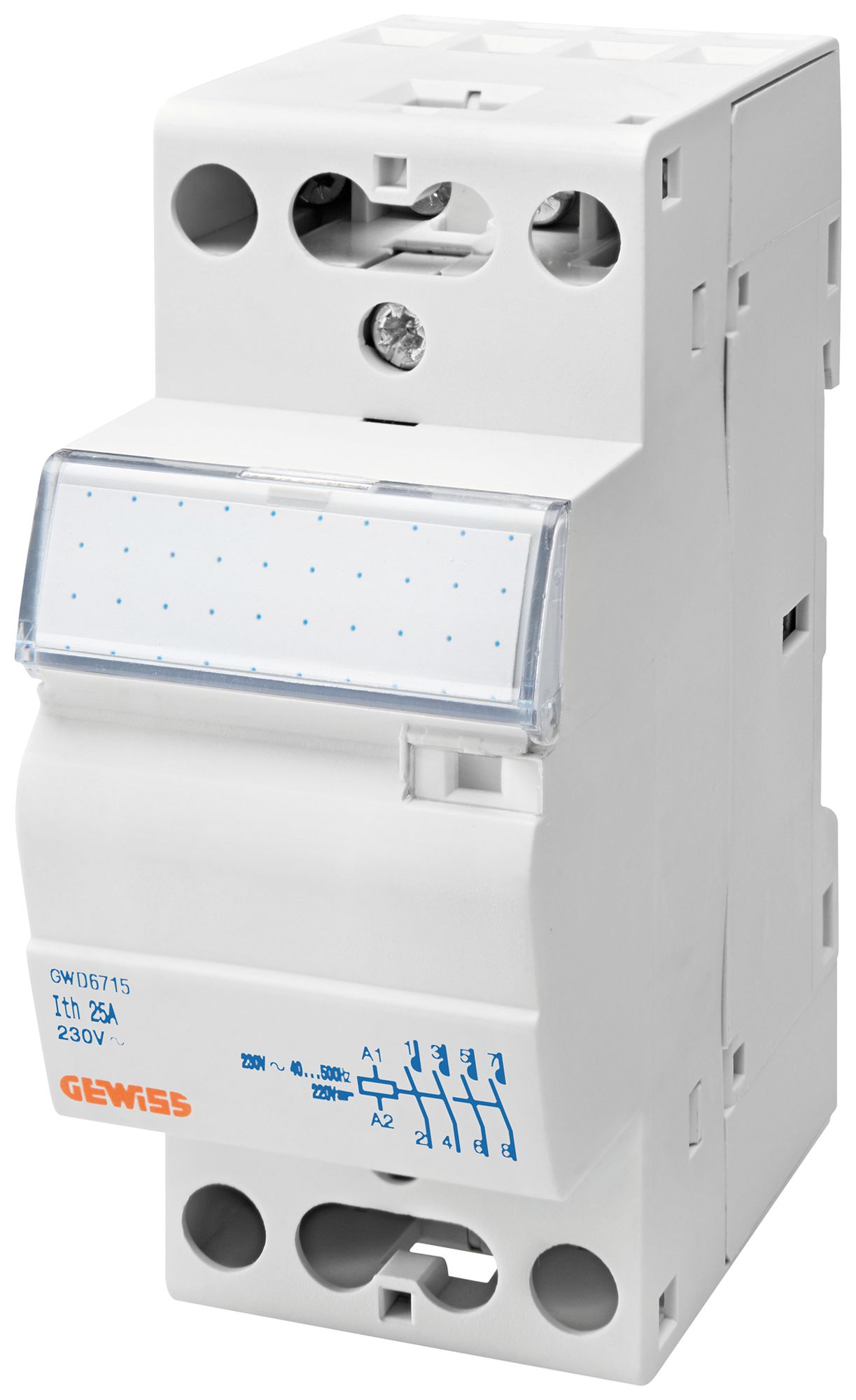 REG-Schütz Gewiss 90 AM 230V AC/DC 2NO 25A 400V brummfrei 2TE