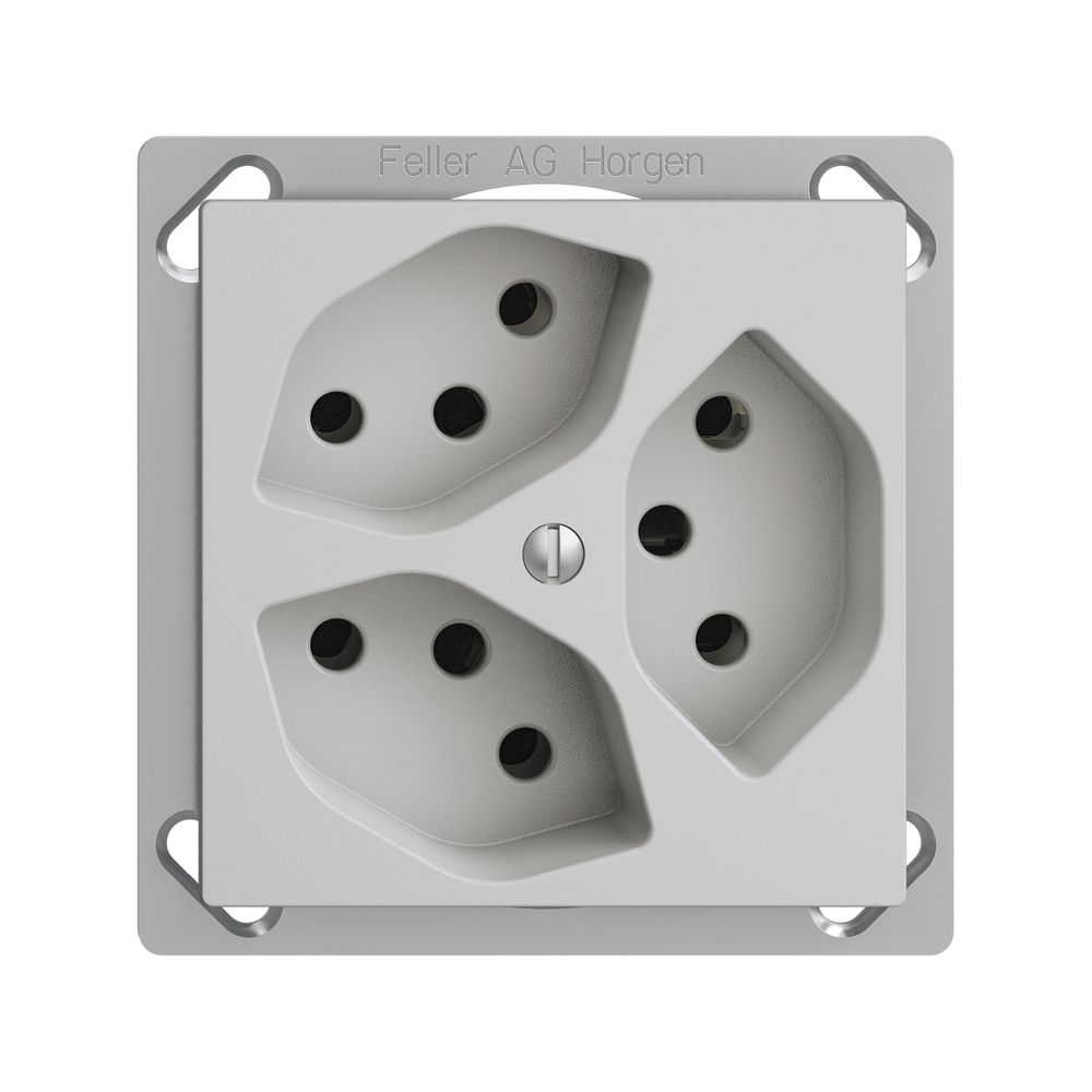 EB-Steckdose EDIZIOdue 3×T13 hellgrau