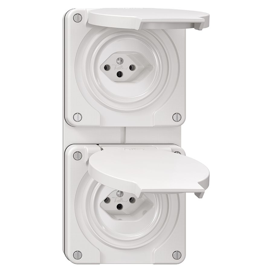 NUP-Kombination NEVO, 2×Steckdose Typ 13, weiss