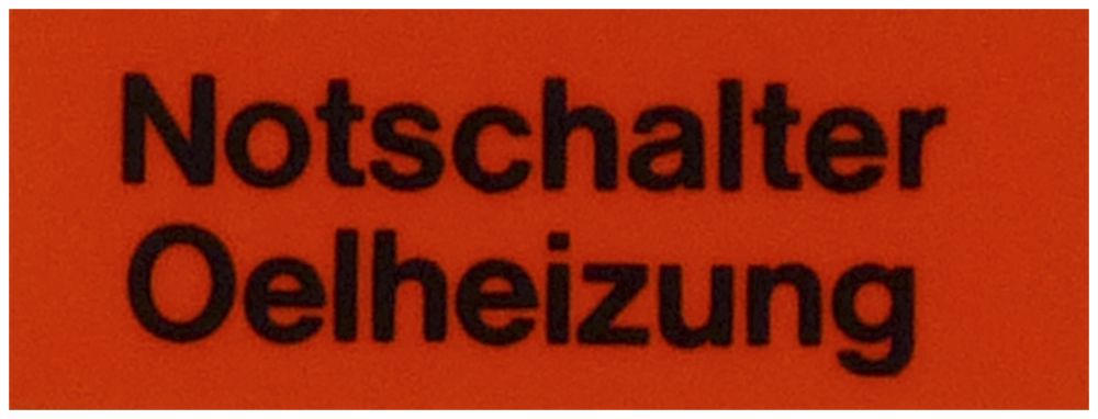 Plaque autocollante (Notschalter Ölheizung)