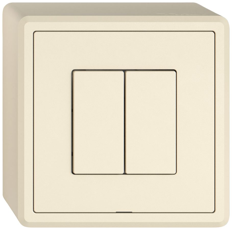 Interrupteur à pouss.AP EDIZIO.liv Wiser SNAPFIX® 2 canaux 2 touches WLAN cr