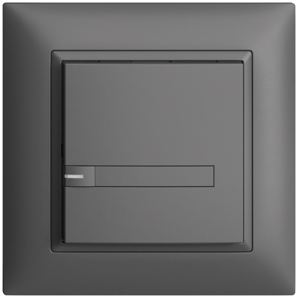 Poussoir ENC KNX 1× EDIZIOdue gris foncé RGB avec LED avec insert papier