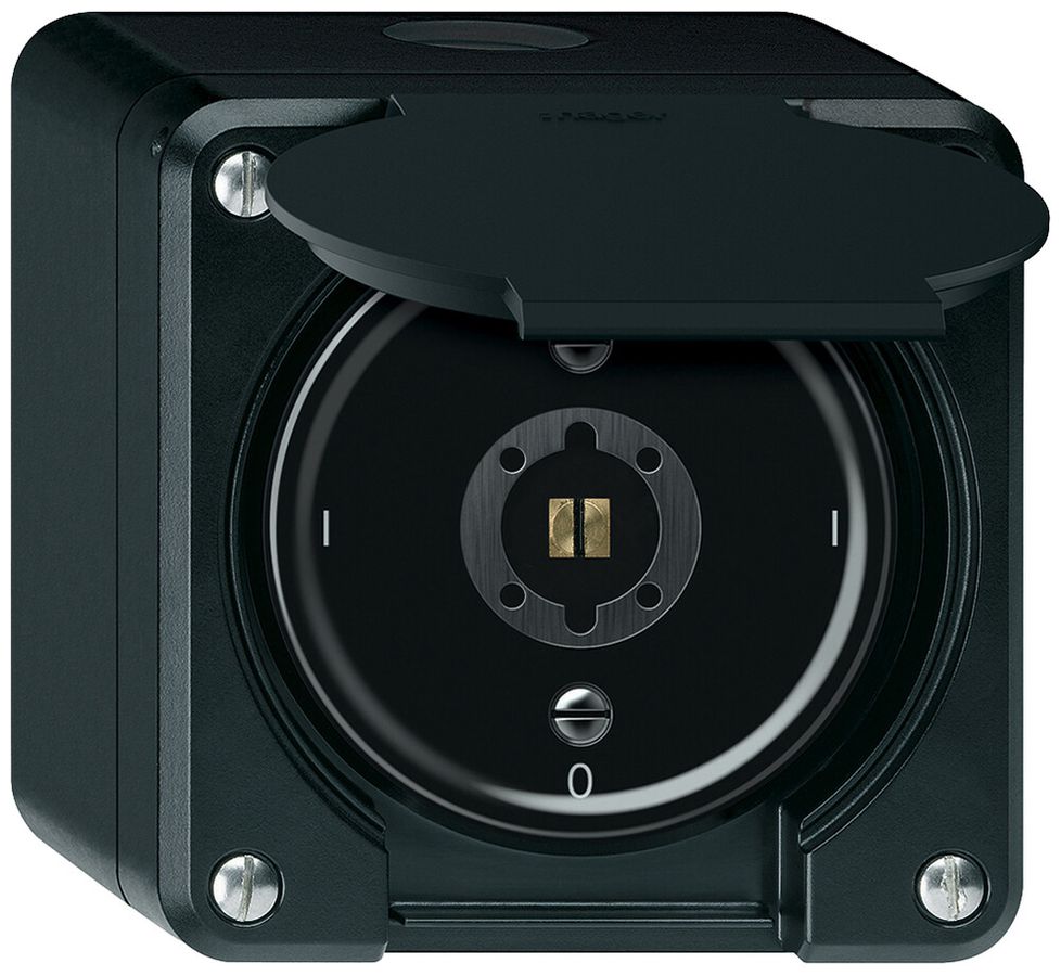 Interrupteur à clé AP robusto interrupteur 2×1 pôle 16A 250V 86×86mm noir