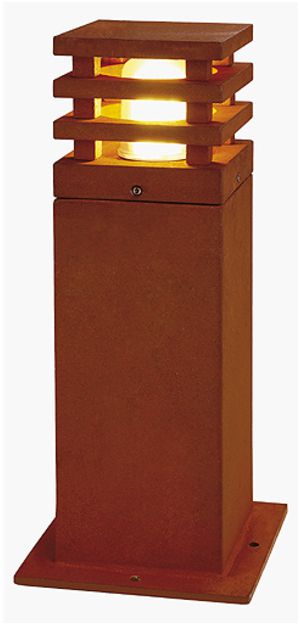 Standleuchte SLV RUSTY SQUARE 40, E27 11W IP55 Eisen gerostet