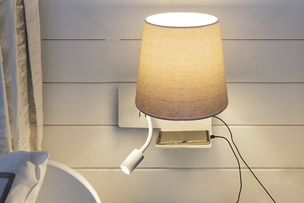 Applique SLV SOMNILA FLEX RIGHT E27 40W avec liseuse LED 1.2W et USB blanc