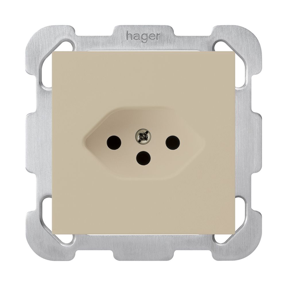 UP-Steckdose kallysto T13 beige mit Befestigungsplatte