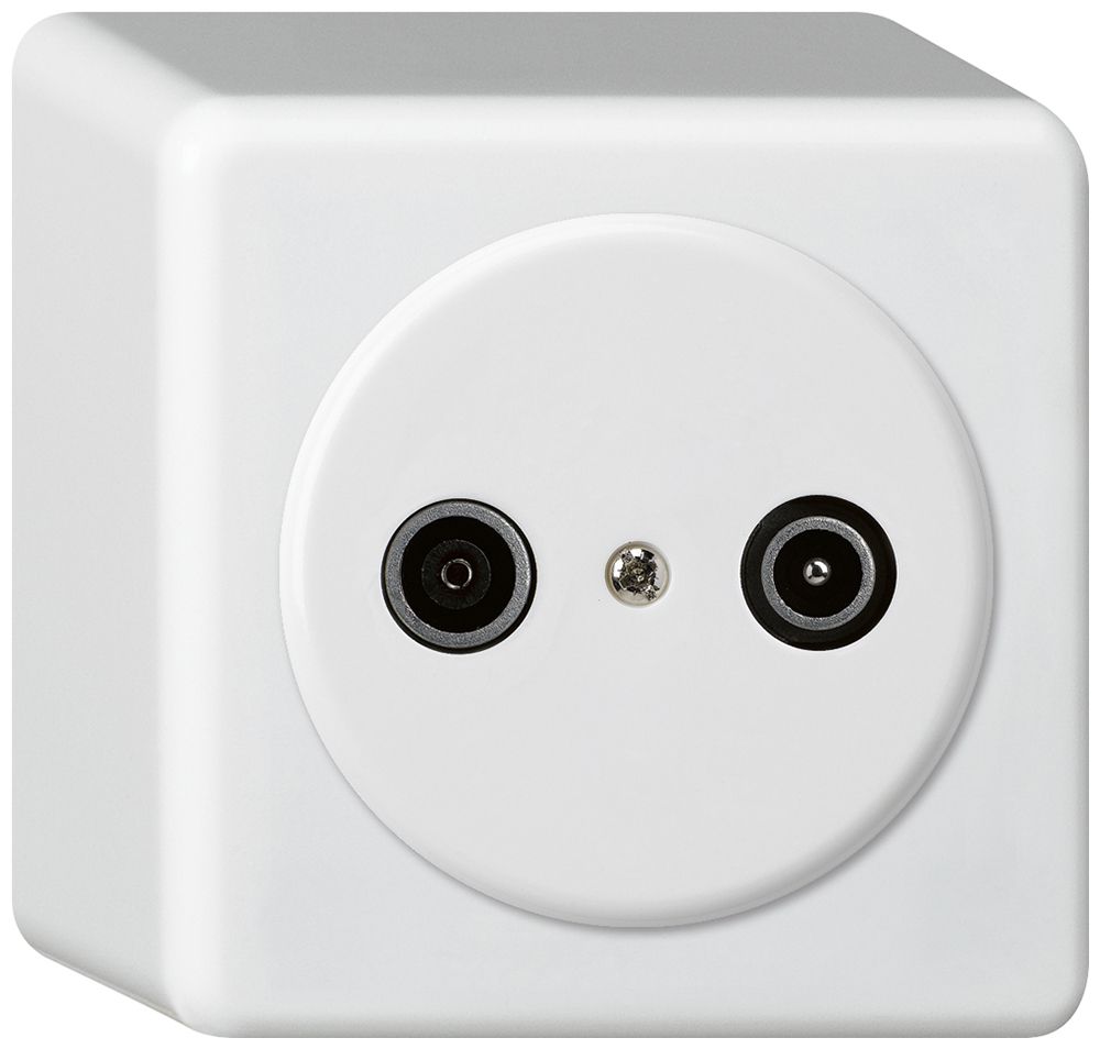 AP-Antennendose basico TV-R 23dB Durchgangsdose weiss
