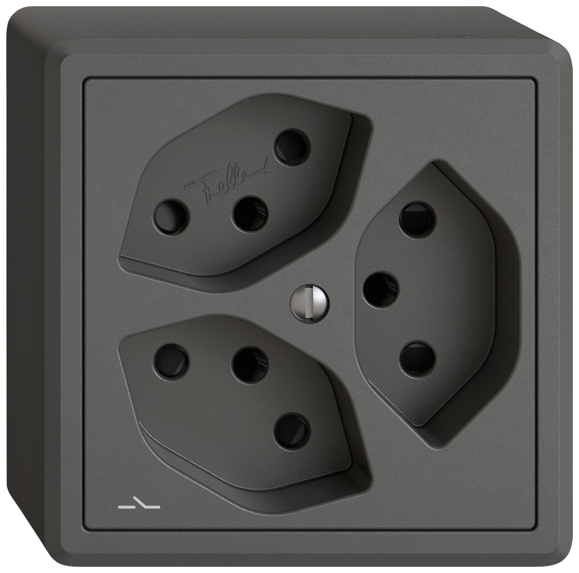 AP-Steckdose EDIZIO.liv SNAPFIX® 3×T13 1×S mit Shutter dgu